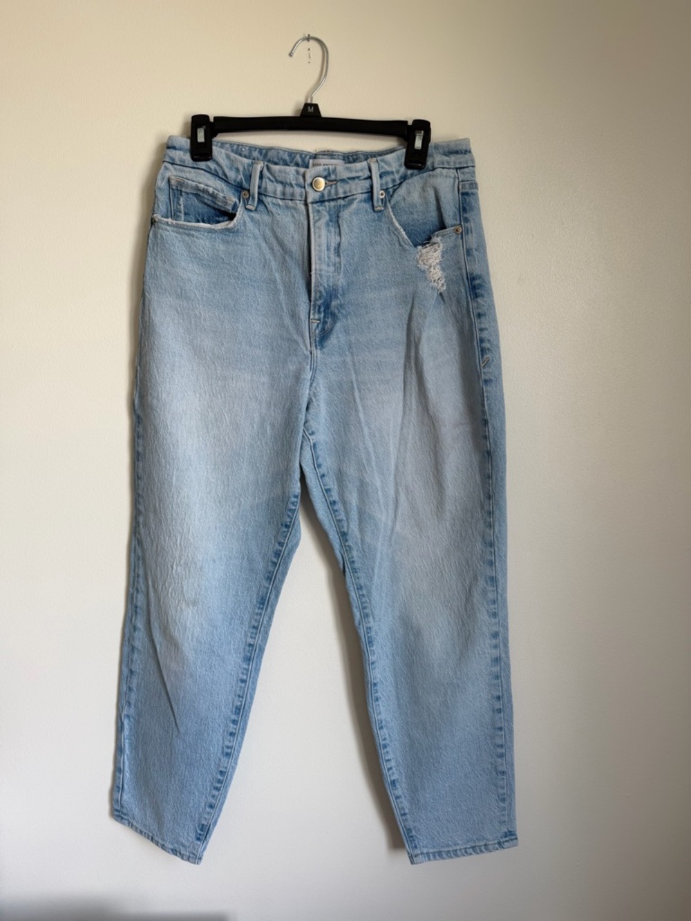 Good American Jeans Womens 8/29 Light Wash Good Mom High Rise Style